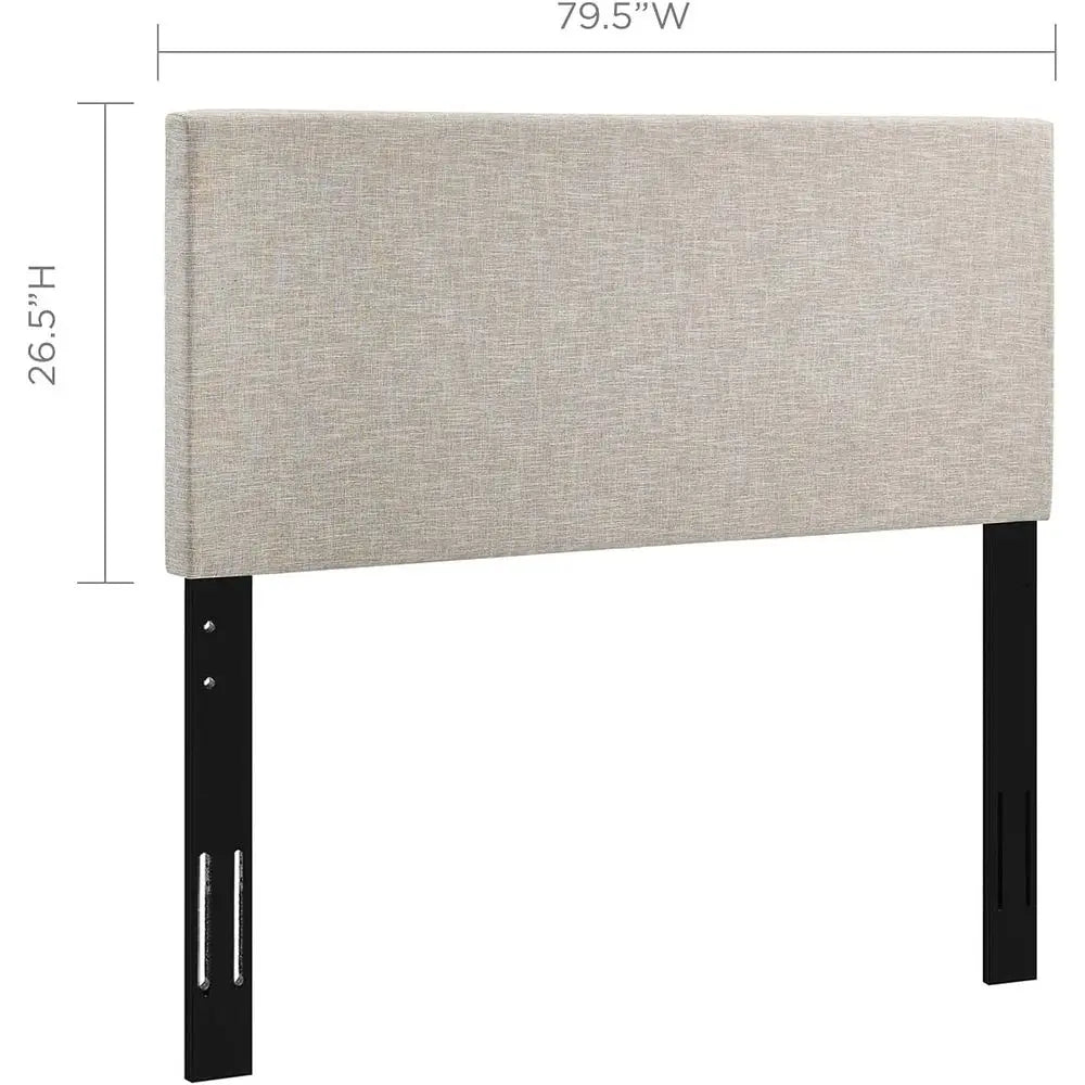 Beige Linen Fabric King & California King Headboard