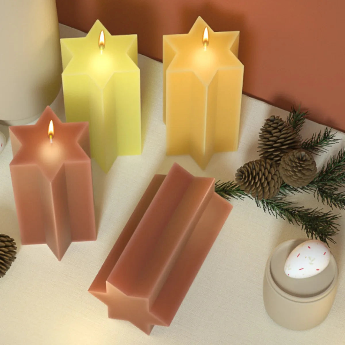 3D Hexagonal Column Silicone Candle Mould Geometric Polygon Pillar Soap Resin Mold Chocolate Ice Making Tool Desk Art Decor Gift