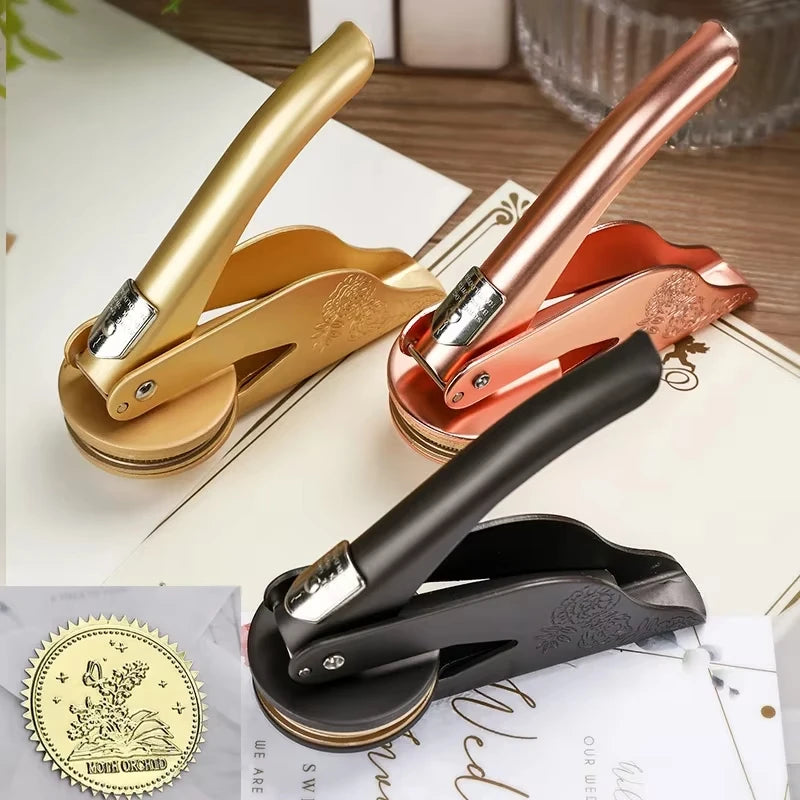 Logo Custom Seal Handheld Embosser Stamp for Diplomas and Awards