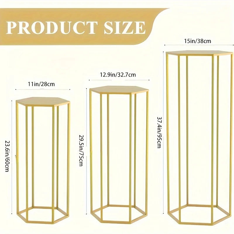 Large Six Sided 3 Piece Storage Rack Vase Decor Organizer