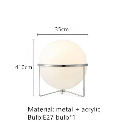 2026 Modern Creative Chrome Metal Floor Lamp White Acrylic Ball LED Standing Light for Living Room Hotel Room Sofa Art Decor